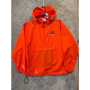 Champion Windbreaker Mens XL Orange Oklahoma State Cowboys Packable Half Zip *